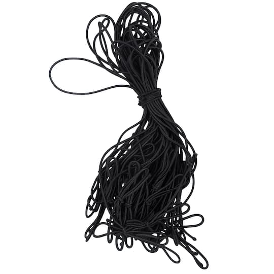 JAM Paper 10" Black Matte Elastic Loop, 50ct.